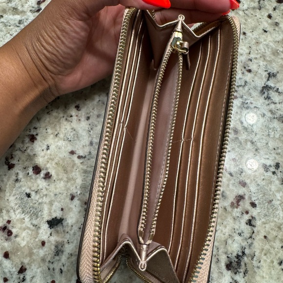 Tory Burch Charlie Zip Continental Wallet Rose Gold - Picture 6 of 7